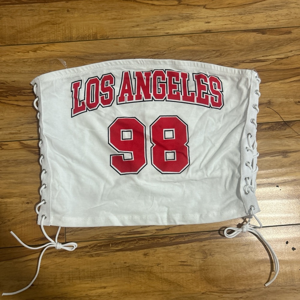 January 7 White and Pink Tube Top